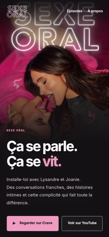 Accueil de sxoral.com sur téléphone
