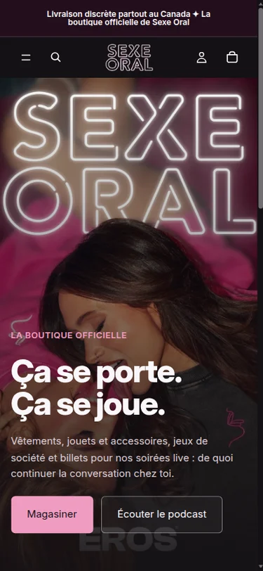 Boutique Shopify de Sexe Oral sur téléphone